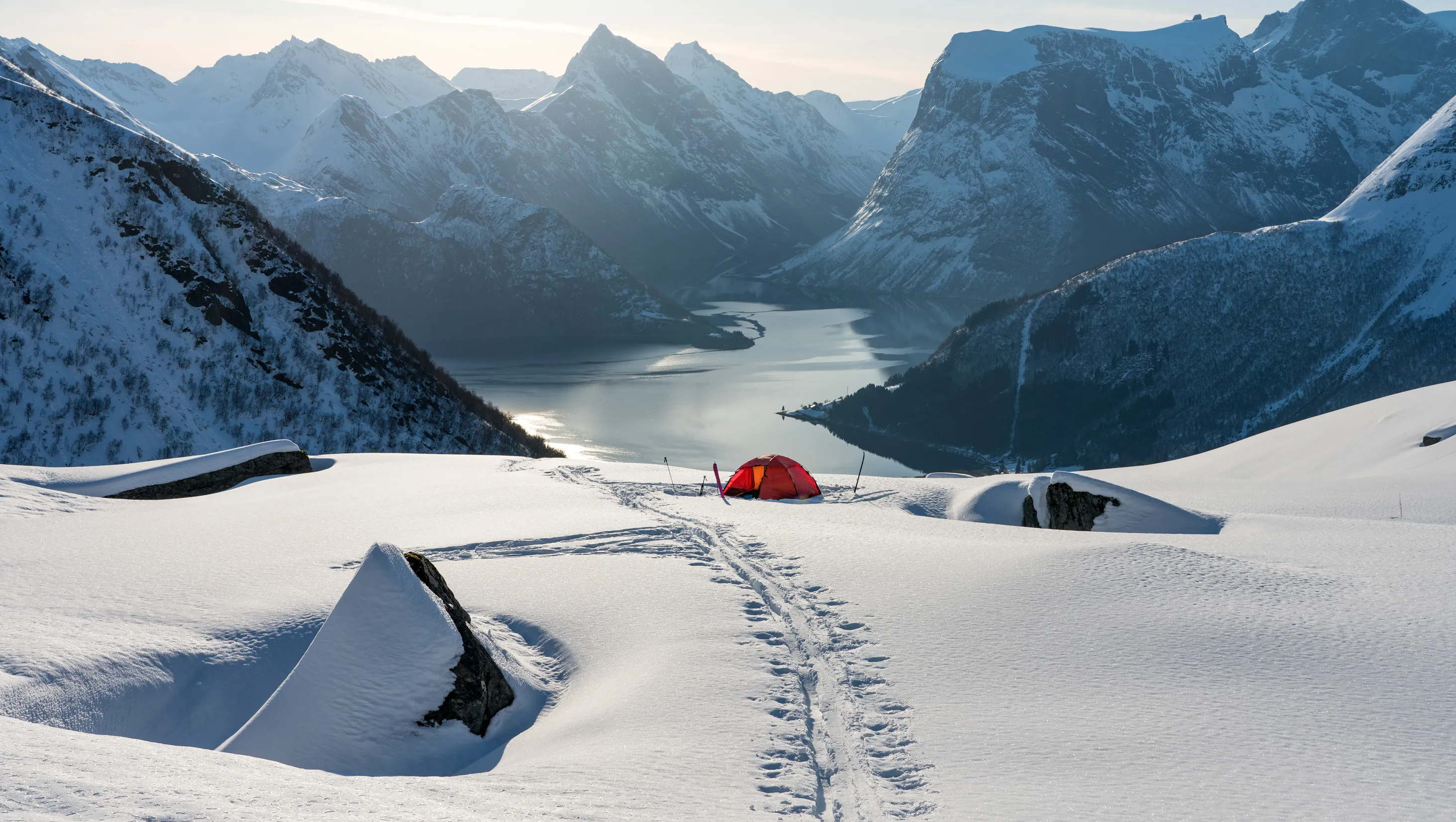 A group of Hilleberg tents in the arctic