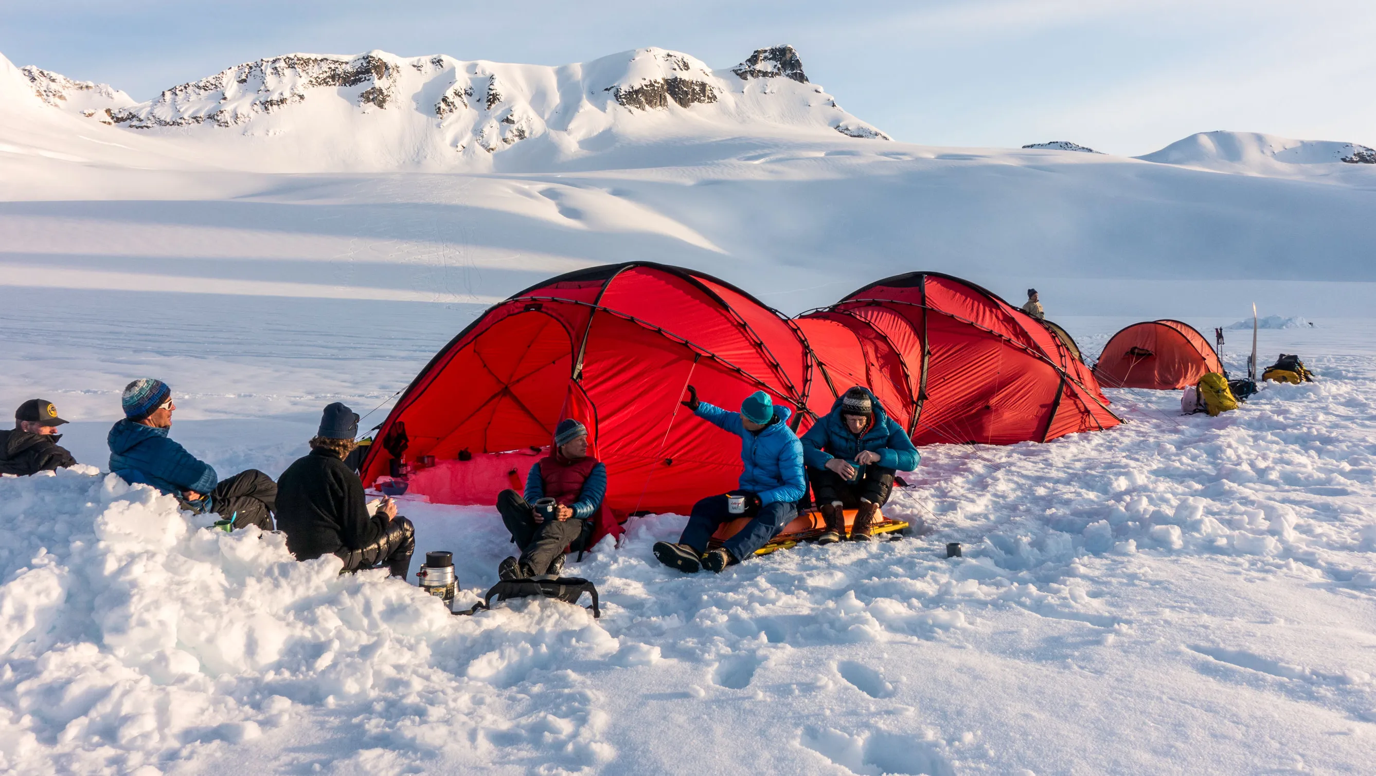 A Hilleberg tent next to the ocean
